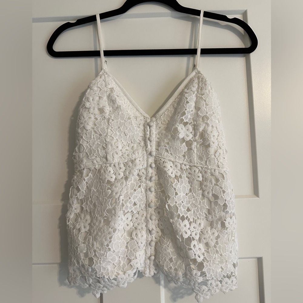 White lace Abercrombie tank top